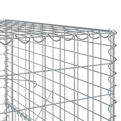 vidaXL Gabion Basket with Cover 500x100x150 cm Galvanised Iron 6