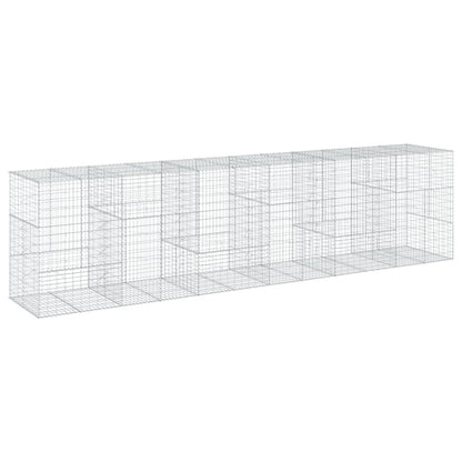 vidaXL Gabion Basket with Cover 600x100x150 cm Galvanised Iron 2