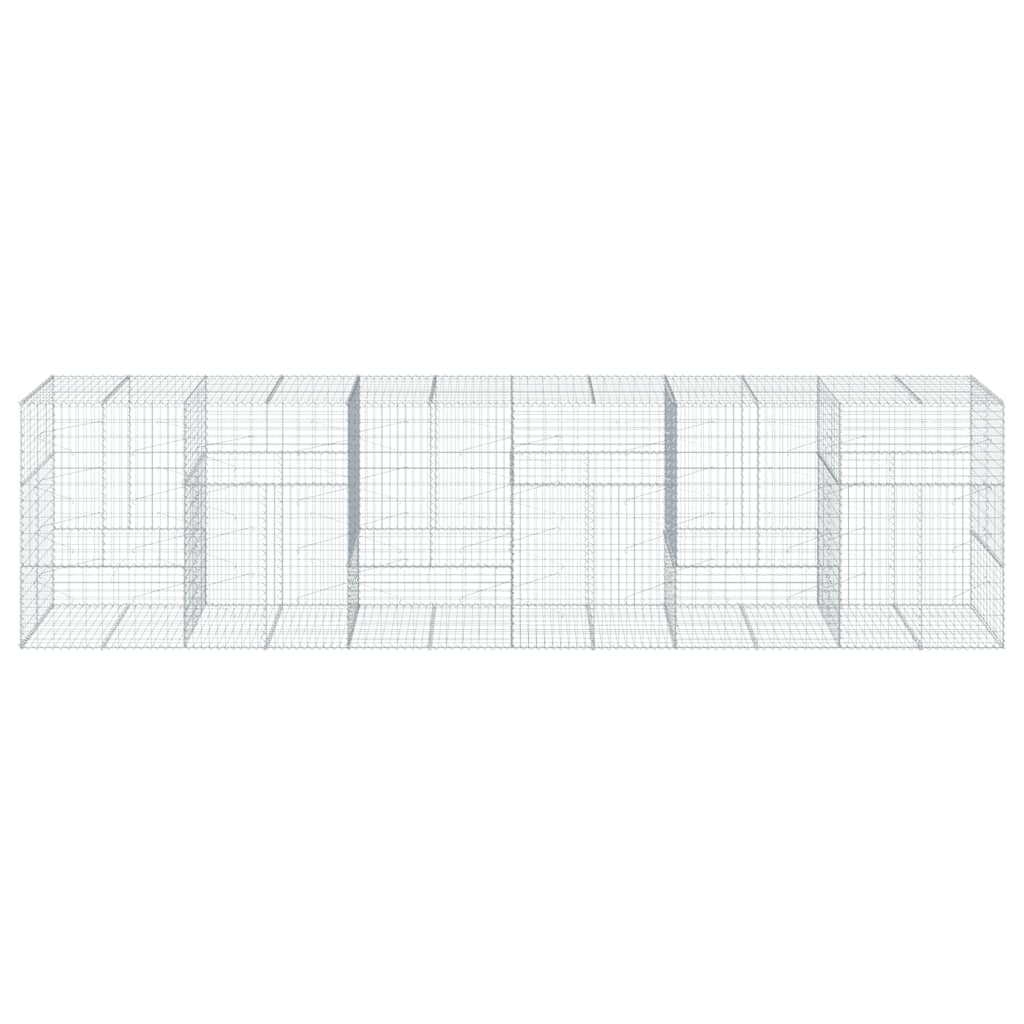 vidaXL Gabion Basket with Cover 600x100x150 cm Galvanised Iron 3