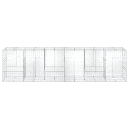 vidaXL Gabion Basket with Cover 600x100x150 cm Galvanised Iron 3