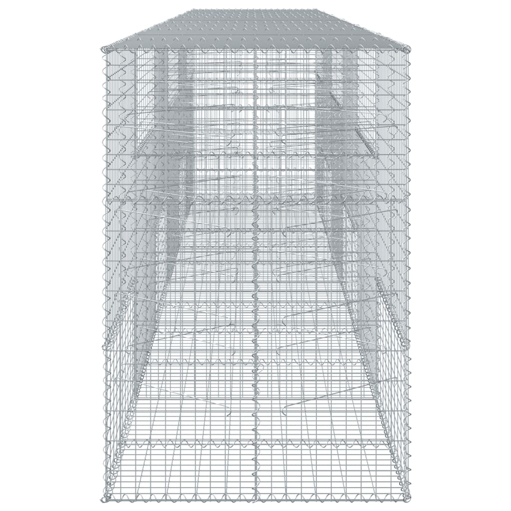 vidaXL Gabion Basket with Cover 600x100x150 cm Galvanised Iron 4