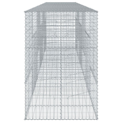 vidaXL Gabion Basket with Cover 600x100x150 cm Galvanised Iron 4