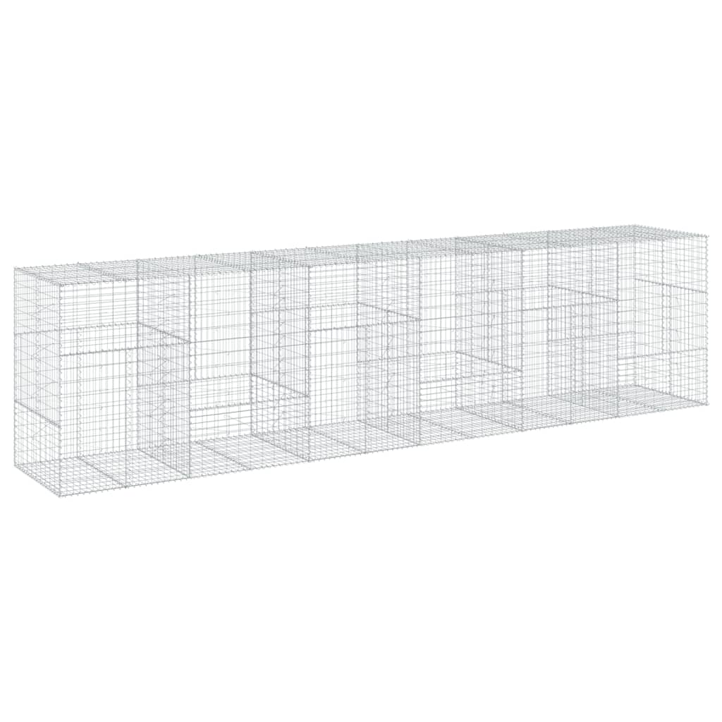 vidaXL Gabion Basket with Cover 600x100x150 cm Galvanised Iron 5