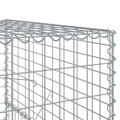 vidaXL Gabion Basket with Cover 600x100x150 cm Galvanised Iron 6