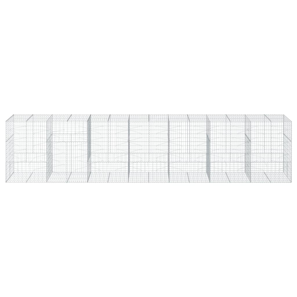 vidaXL Gabion Basket with Cover 700x100x150 cm Galvanised Iron 3