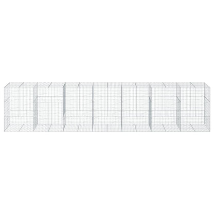 vidaXL Gabion Basket with Cover 700x100x150 cm Galvanised Iron 3