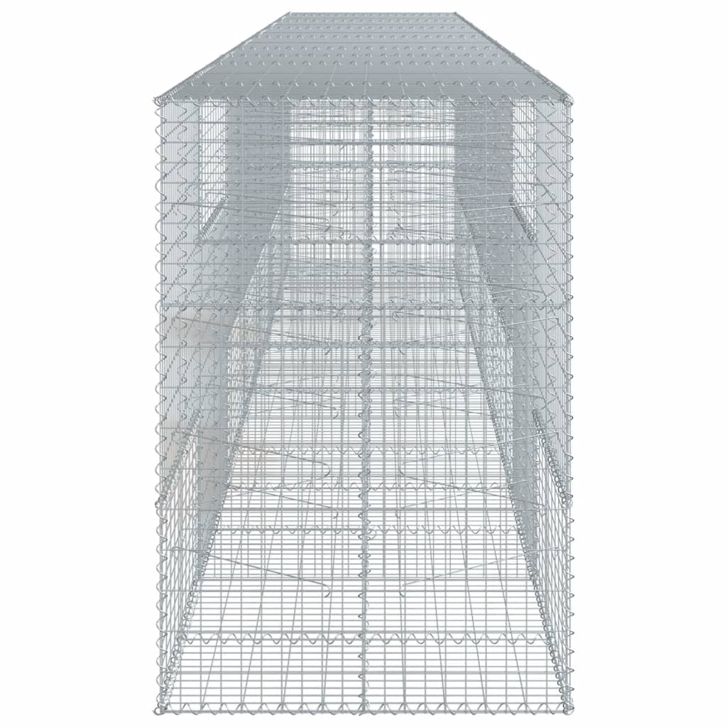 vidaXL Gabion Basket with Cover 700x100x150 cm Galvanised Iron 4
