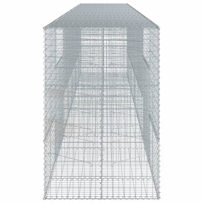 vidaXL Gabion Basket with Cover 700x100x150 cm Galvanised Iron 4