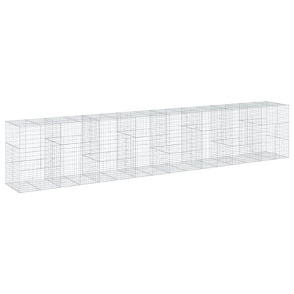 vidaXL Gabion Basket with Cover 800x100x150 cm Galvanised Iron 2