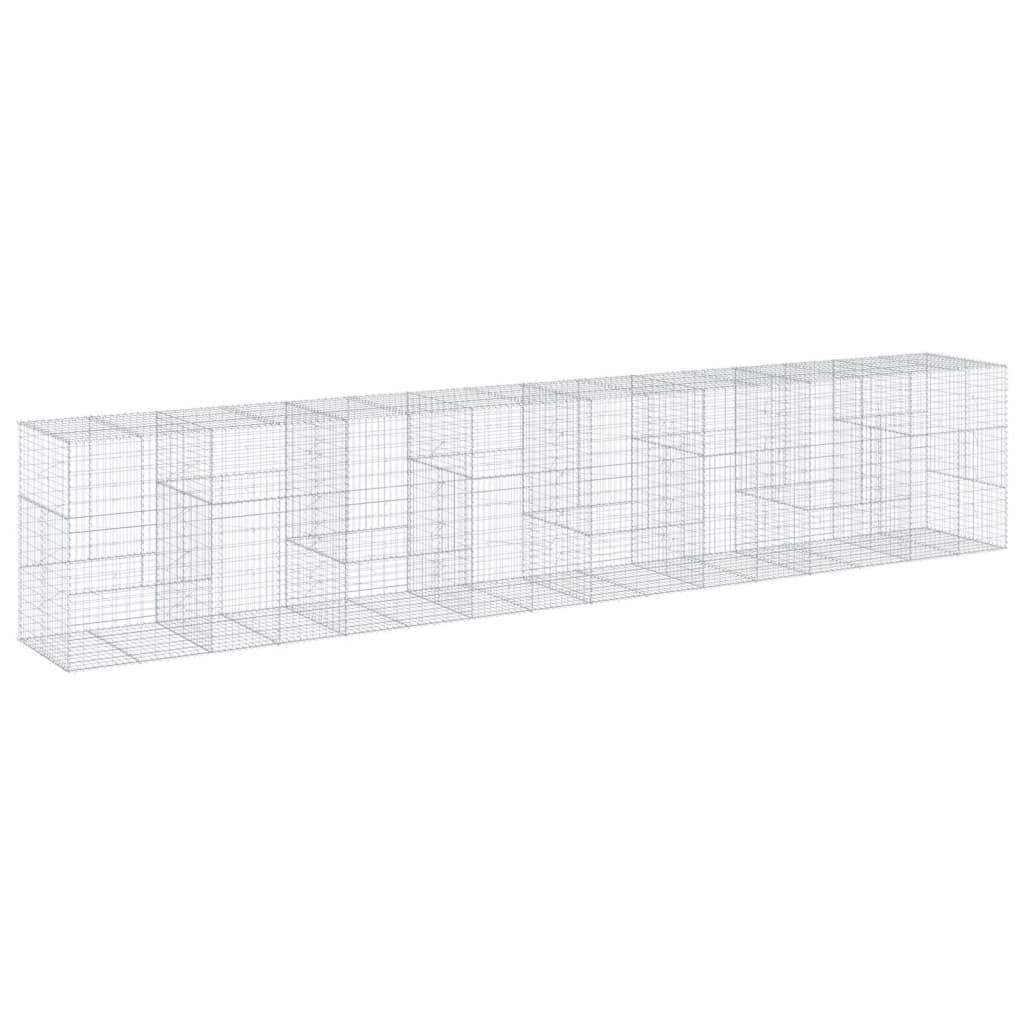 Gabion Basket with Cover Galvanised Iron Depth 100 cm Height 150 cm 800 cm