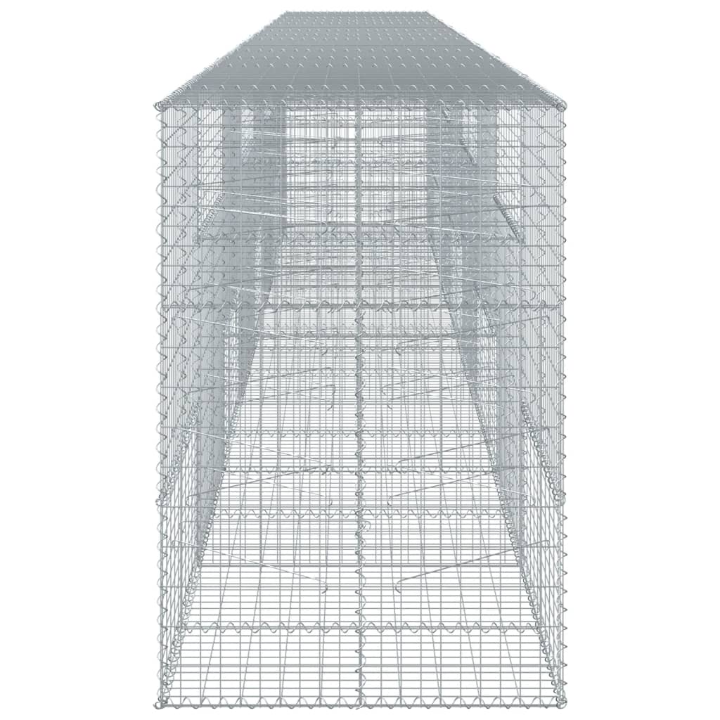 vidaXL Gabion Basket with Cover 800x100x150 cm Galvanised Iron 4