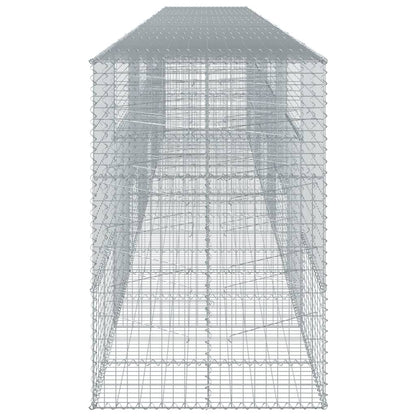 vidaXL Gabion Basket with Cover 800x100x150 cm Galvanised Iron 4
