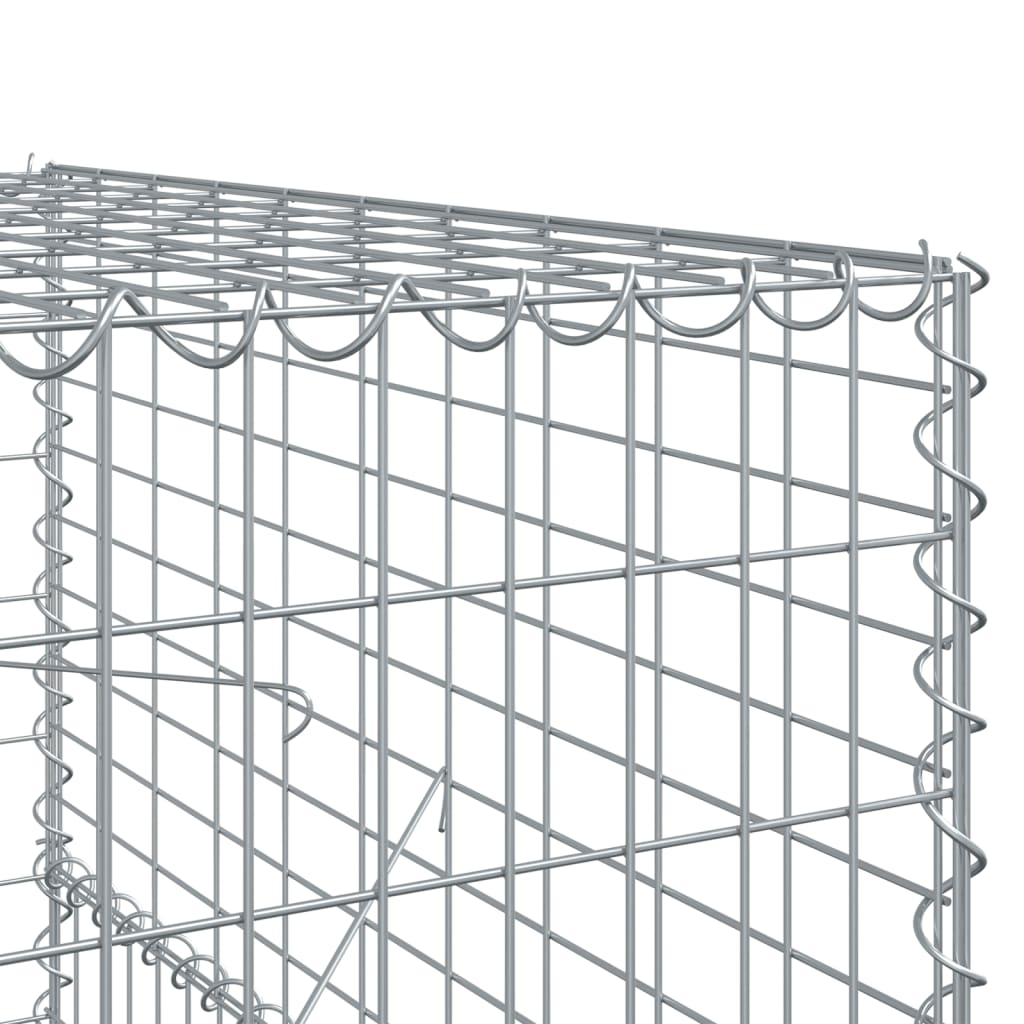 vidaXL Gabion Basket with Cover 800x100x150 cm Galvanised Iron 6