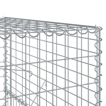 vidaXL Gabion Basket with Cover 800x100x150 cm Galvanised Iron 6