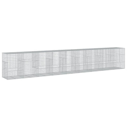 vidaXL Gabion Basket with Cover 900x100x150 cm Galvanised Iron 2