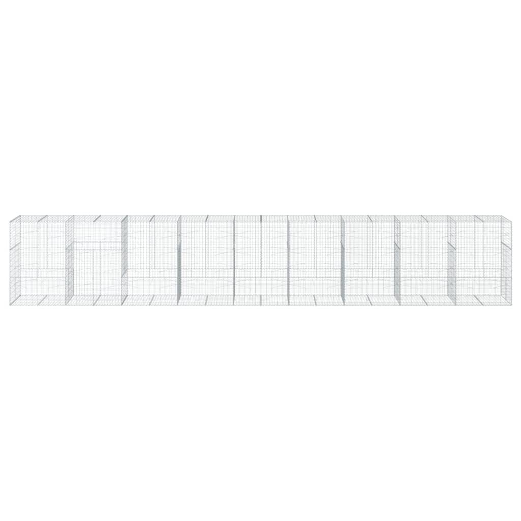 vidaXL Gabion Basket with Cover 900x100x150 cm Galvanised Iron 3