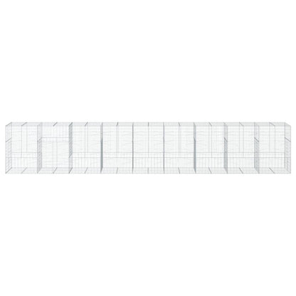 vidaXL Gabion Basket with Cover 900x100x150 cm Galvanised Iron 3