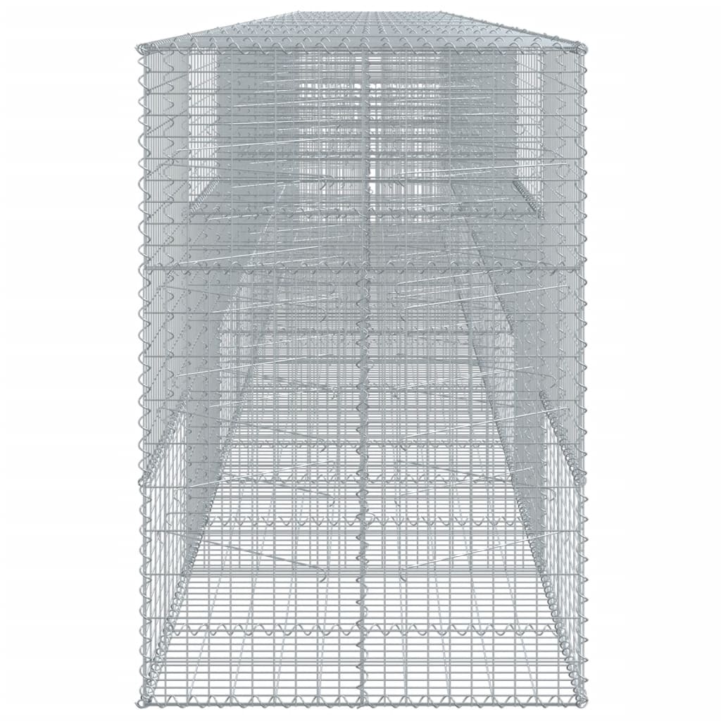 vidaXL Gabion Basket with Cover 900x100x150 cm Galvanised Iron 4