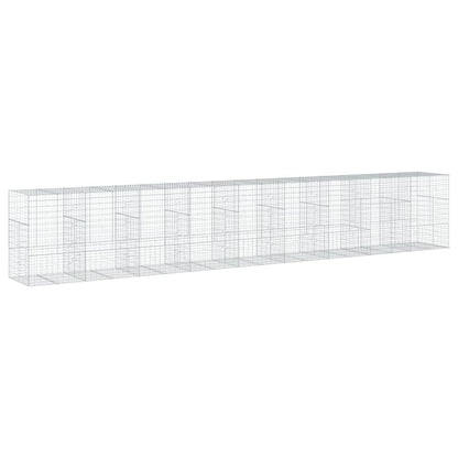 vidaXL Gabion Basket with Cover 900x100x150 cm Galvanised Iron 5