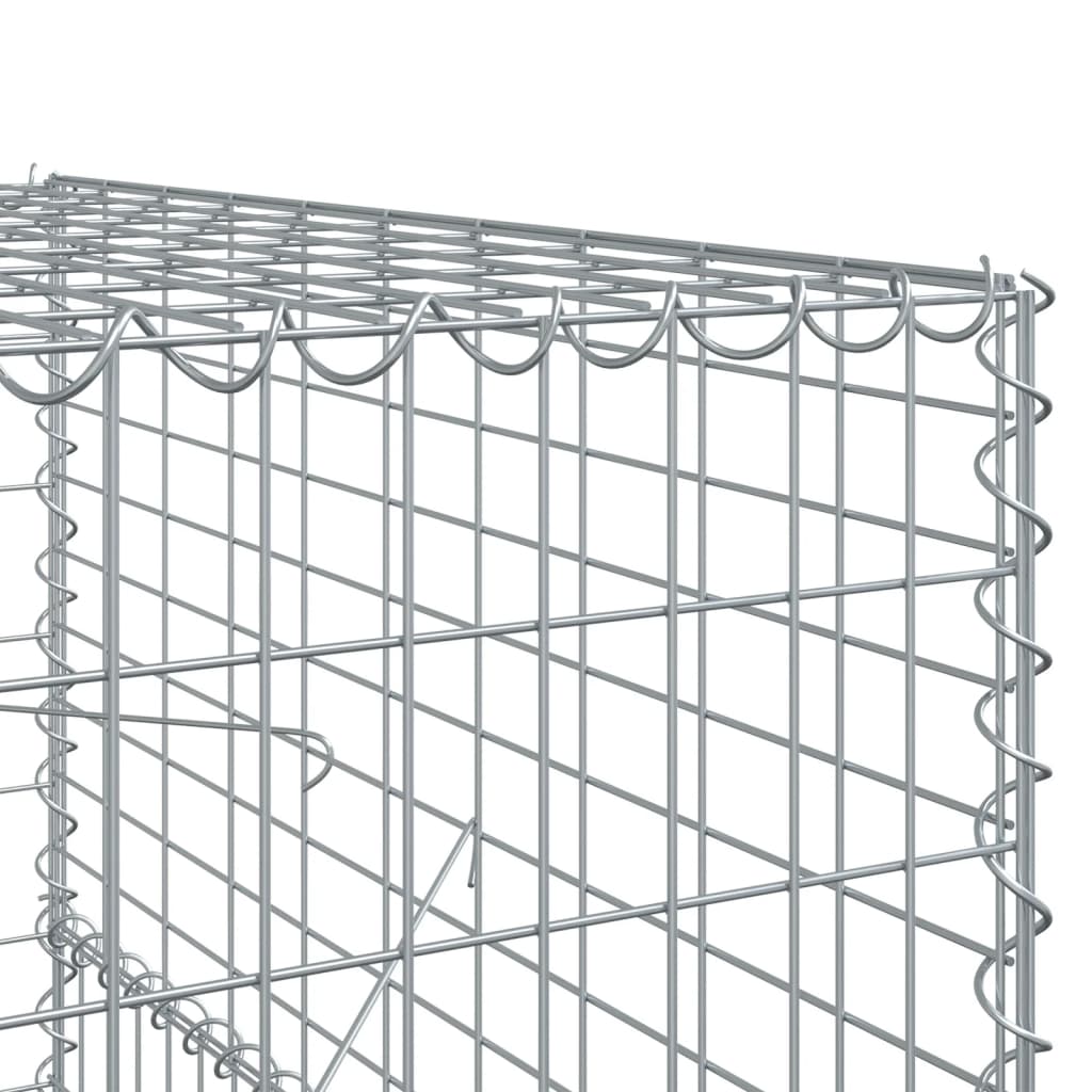 vidaXL Gabion Basket with Cover 900x100x150 cm Galvanised Iron 6