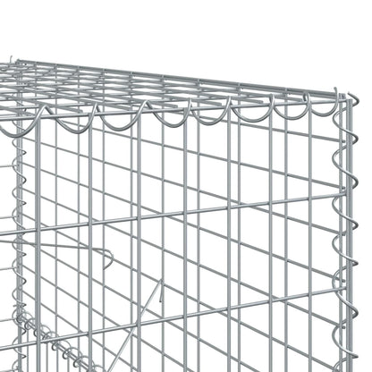 vidaXL Gabion Basket with Cover 900x100x150 cm Galvanised Iron 6