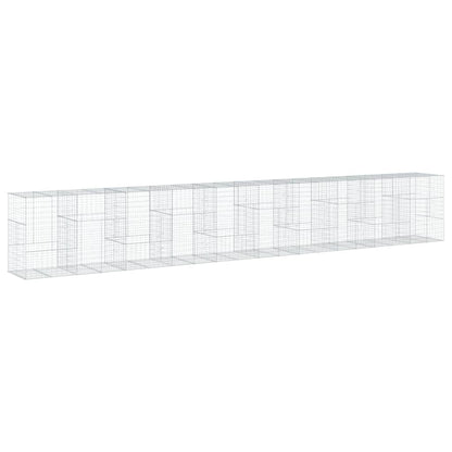 vidaXL Gabion Basket with Cover 1000x100x150 cm Galvanised Iron 2