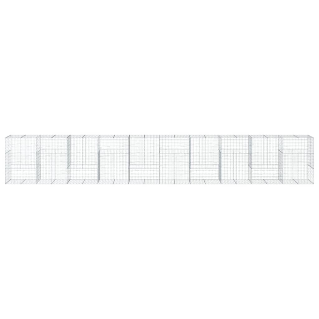 vidaXL Gabion Basket with Cover 1000x100x150 cm Galvanised Iron 3