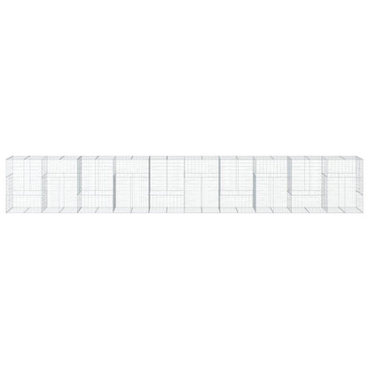 vidaXL Gabion Basket with Cover 1000x100x150 cm Galvanised Iron 3