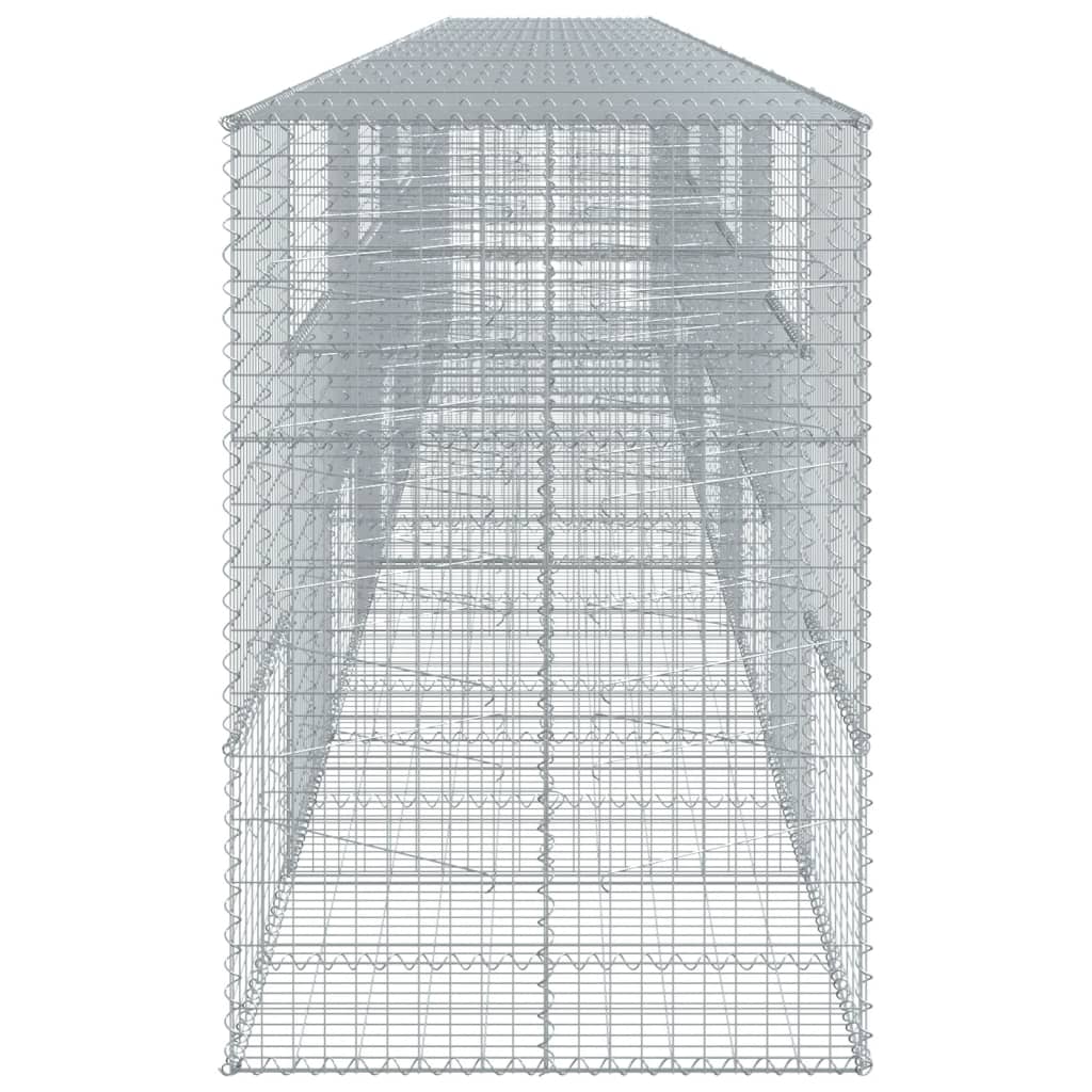 vidaXL Gabion Basket with Cover 1000x100x150 cm Galvanised Iron 4