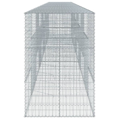 vidaXL Gabion Basket with Cover 1000x100x150 cm Galvanised Iron 4