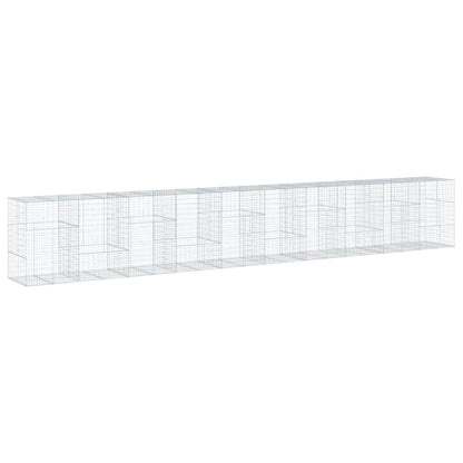 vidaXL Gabion Basket with Cover 1000x100x150 cm Galvanised Iron 5