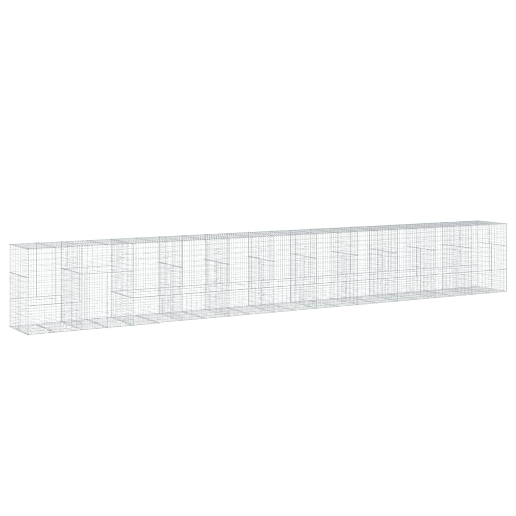 vidaXL Gabion Basket with Cover 1100x100x150 cm Galvanised Iron 2