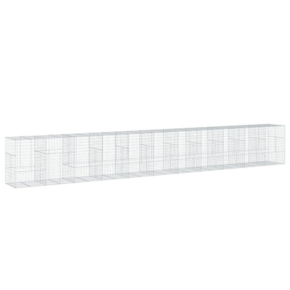 Gabion Basket with Cover Galvanised Iron Depth 100 cm Height 150 cm 1100 cm