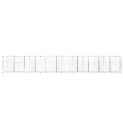 vidaXL Gabion Basket with Cover 1100x100x150 cm Galvanised Iron 3