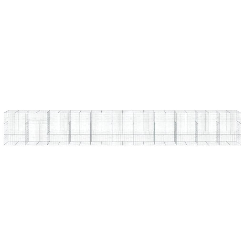 Gabion Basket with Cover Galvanised Iron Depth 100 cm Height 150 cm 1100 cm