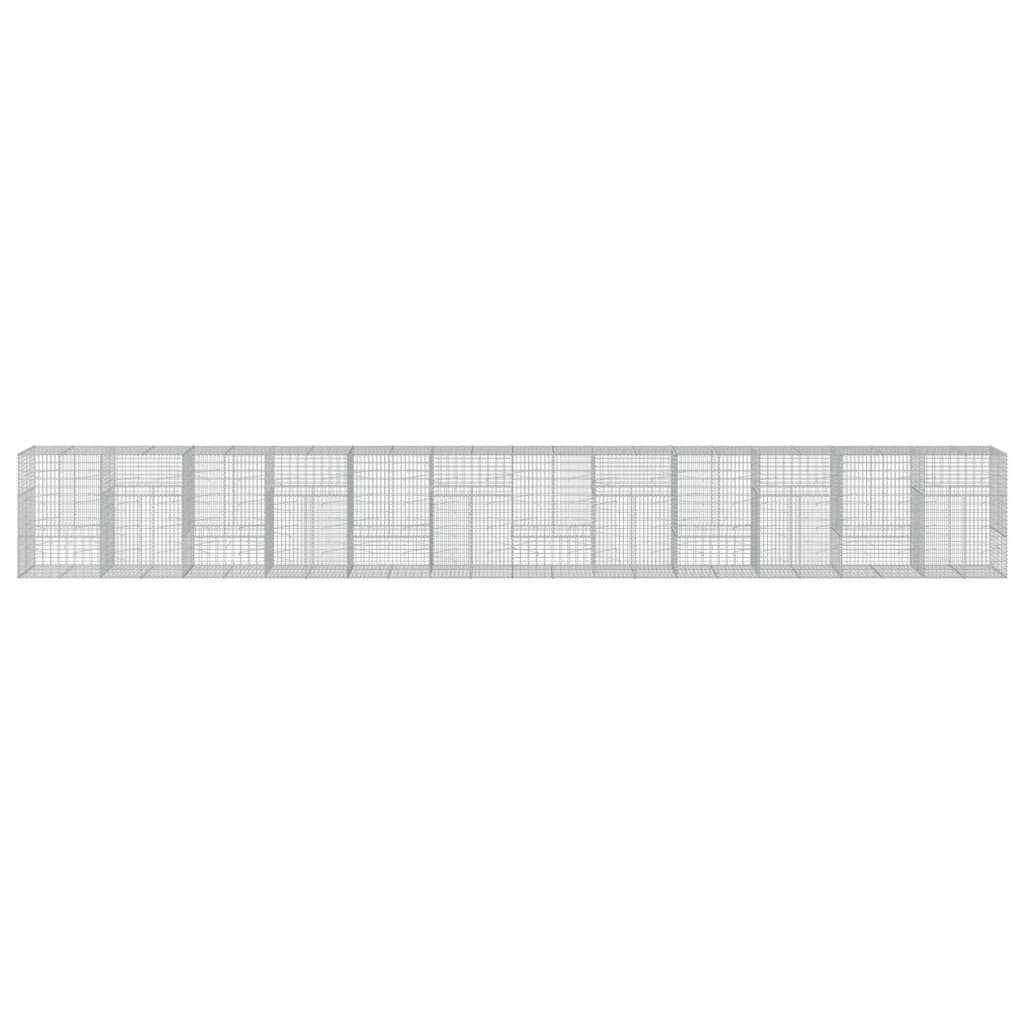 Gabion Basket with Cover Galvanised Iron Depth 100 cm Height 150 cm 1200 cm