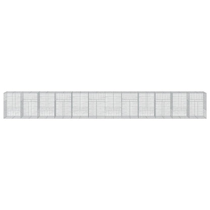 Gabion Basket with Cover Galvanised Iron Depth 100 cm Height 150 cm 1200 cm