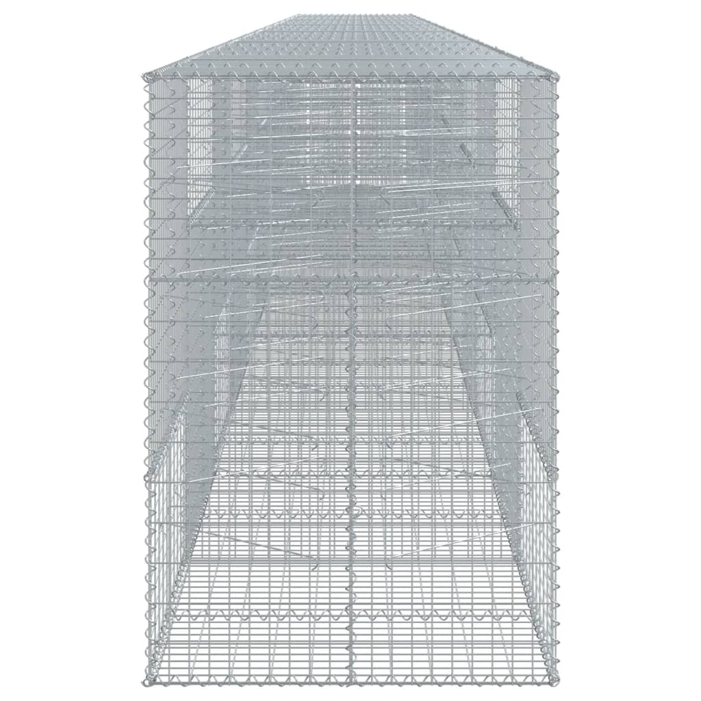 vidaXL Gabion Basket with Cover 1200x100x150 cm Galvanised Iron 4