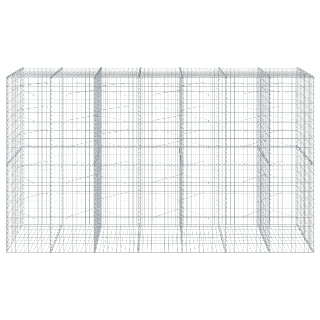 vidaXL Gabion Basket with Cover 350x100x200 cm Galvanised Iron 3