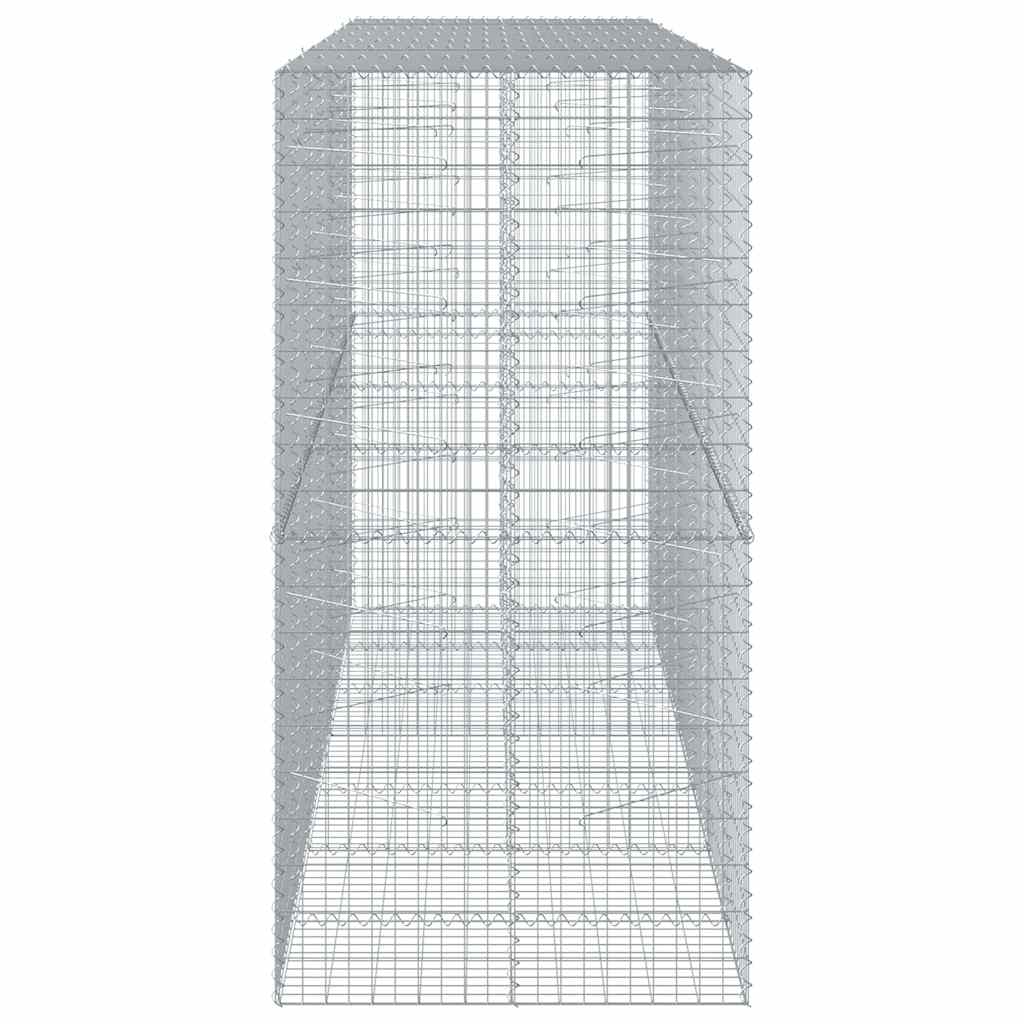 vidaXL Gabion Basket with Cover 350x100x200 cm Galvanised Iron 5