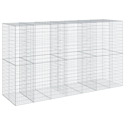 vidaXL Gabion Basket with Cover 350x100x200 cm Galvanised Iron 4