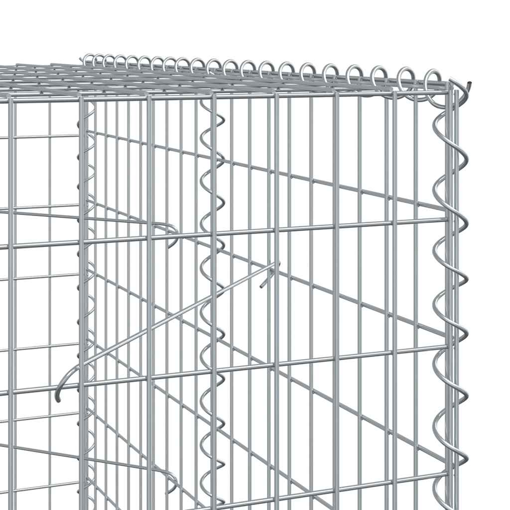 vidaXL Gabion Basket with Cover 350x100x200 cm Galvanised Iron 6