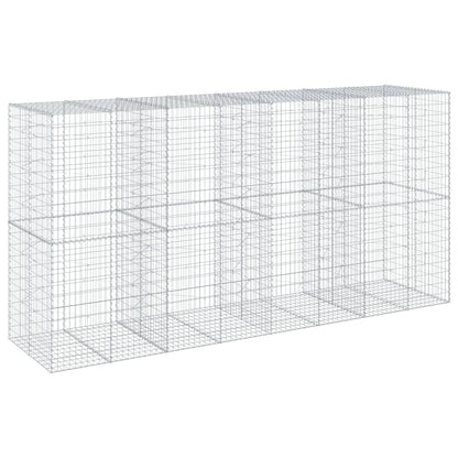 vidaXL Gabion Basket with Cover 400x100x200 cm Galvanised Iron 2