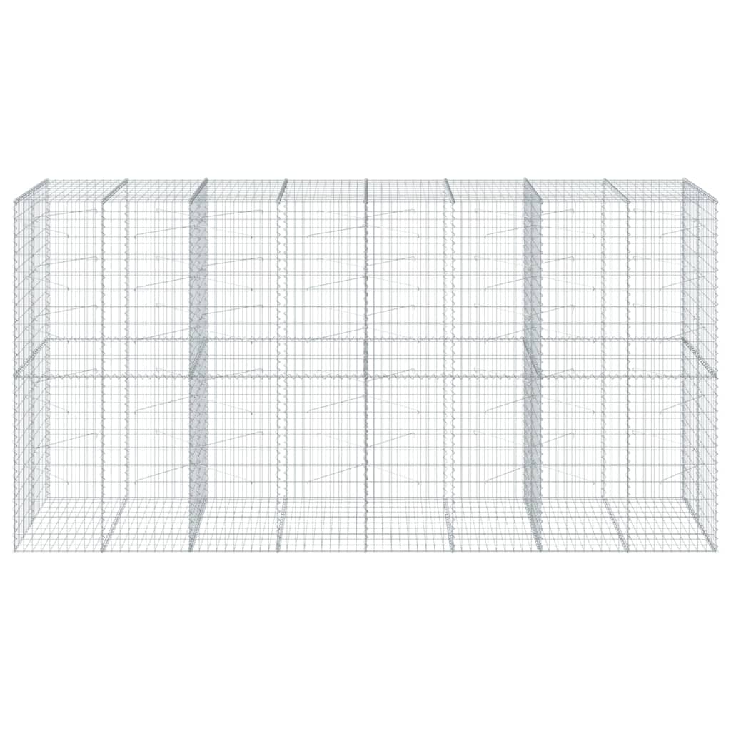 vidaXL Gabion Basket with Cover 400x100x200 cm Galvanised Iron 3