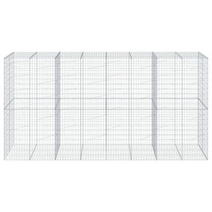 vidaXL Gabion Basket with Cover 400x100x200 cm Galvanised Iron 3