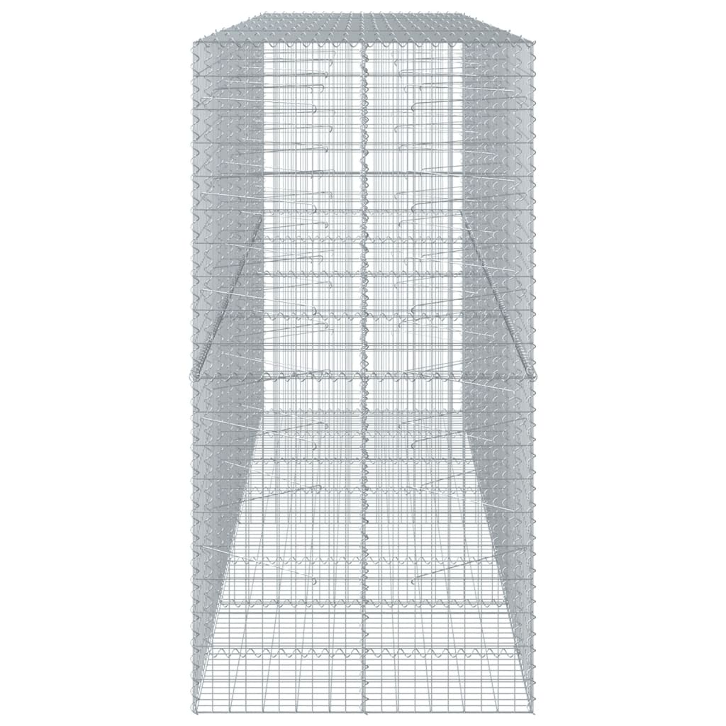 vidaXL Gabion Basket with Cover 400x100x200 cm Galvanised Iron 4
