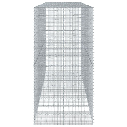 vidaXL Gabion Basket with Cover 400x100x200 cm Galvanised Iron 4