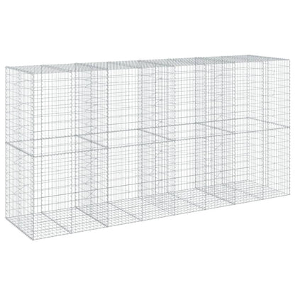 vidaXL Gabion Basket with Cover 400x100x200 cm Galvanised Iron 5
