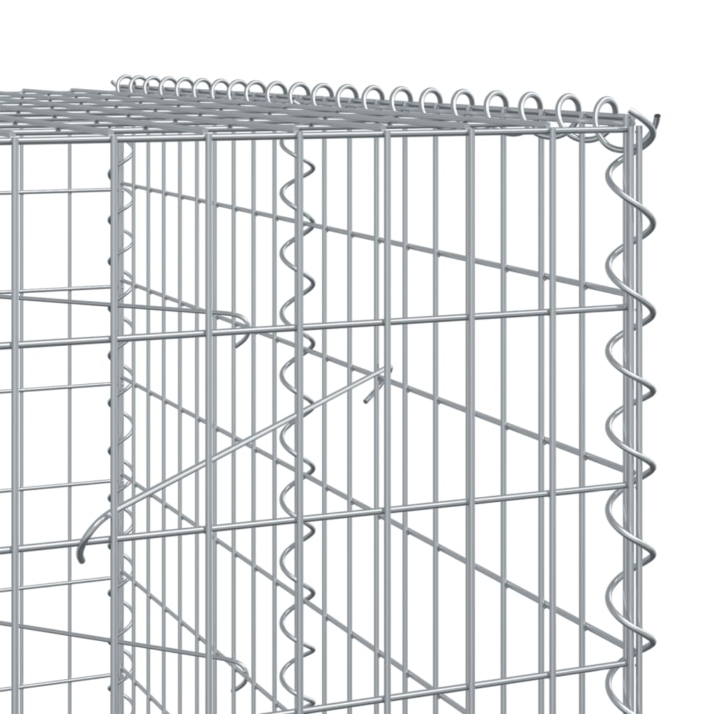 vidaXL Gabion Basket with Cover 400x100x200 cm Galvanised Iron 6