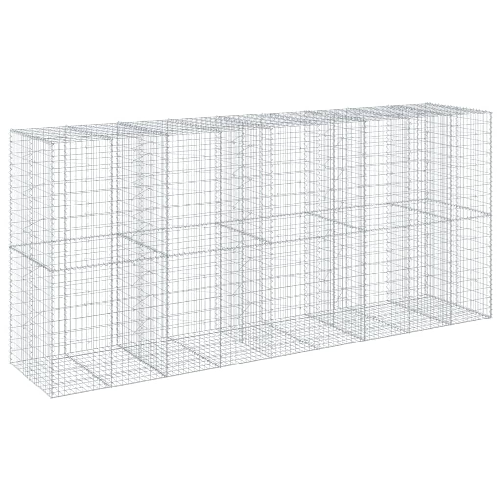 vidaXL Gabion Basket with Cover 450x100x200 cm Galvanised Iron 2